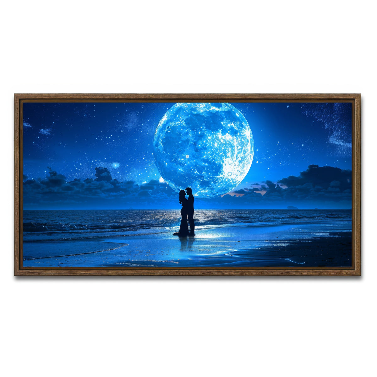 AUTO-MOCKUP WHITE | Blue Moon | 1 Piece | Walnut Framed Canvas | group=2x1