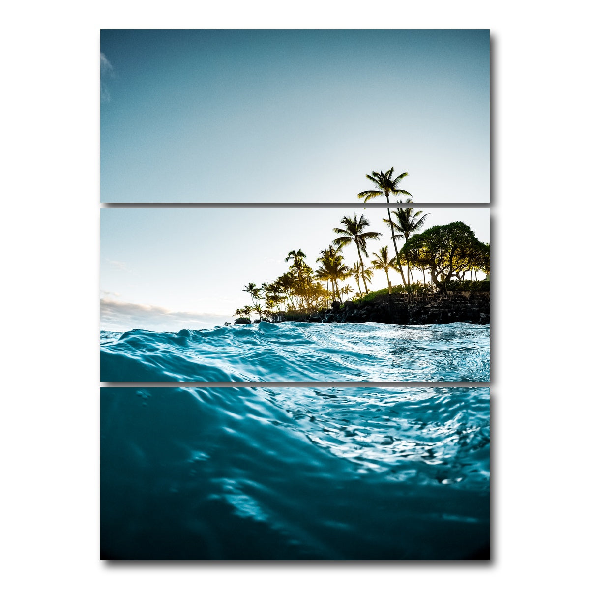 AUTO-MOCKUP WHITE | Blue Morning | 3 Piece | Gallery Wrap Canvas | group=8x18_stacked