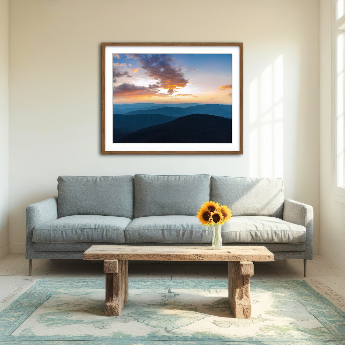 AUTO-MOCKUP ROOM | Blue Ridge Sunset Wall Art