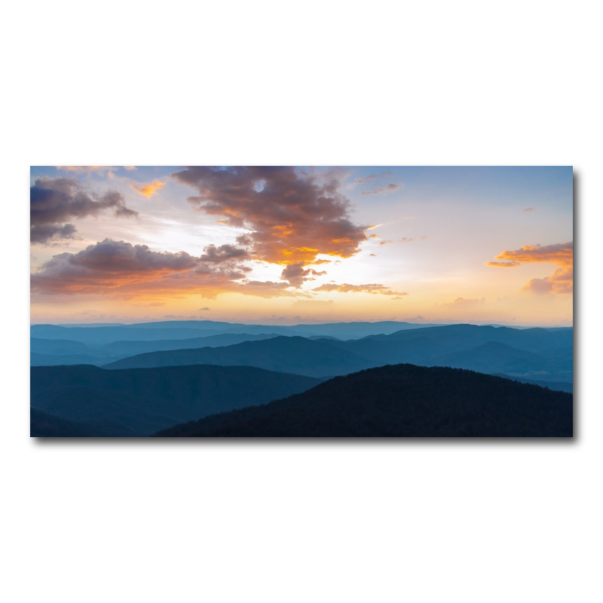 AUTO-MOCKUP WHITE | Blue Ridge Sunset | 1 Piece | Gallery Wrap Canvas | group=2x1