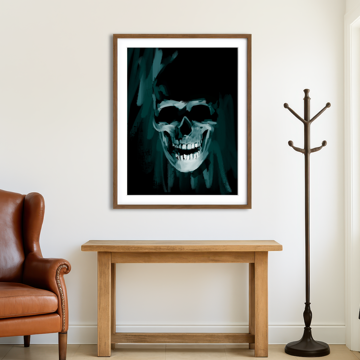 AUTO-MOCKUP ROOM | Blue Skull Wall Art