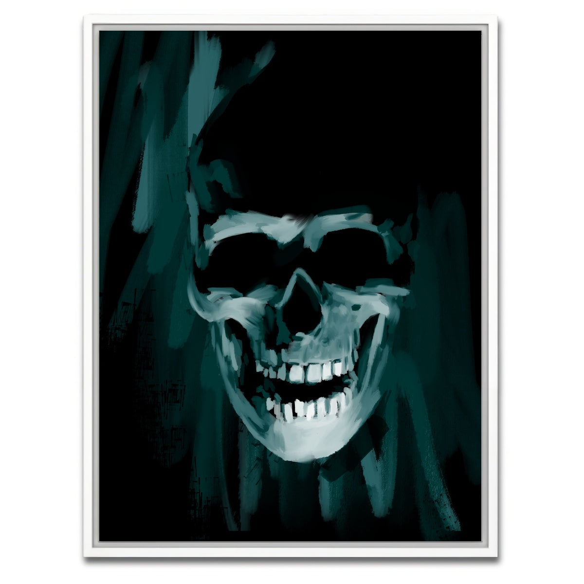 AUTO-MOCKUP WHITE | Blue Skull | 1 Piece | White Framed Canvas | group=3x4