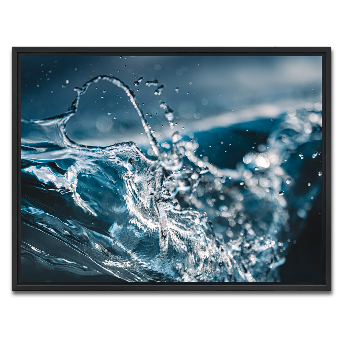 AUTO-MOCKUP WHITE | Blue Splash | 1 Piece | Black Framed Canvas | group=4x3