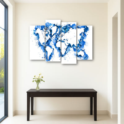 AUTO-MOCKUP ROOM | Blue Splatter World Map