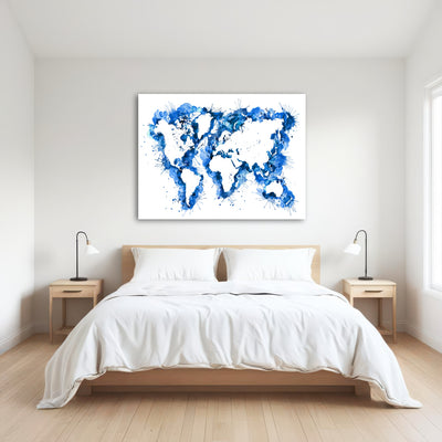 AUTO-MOCKUP ROOM | Blue Splatter World Map