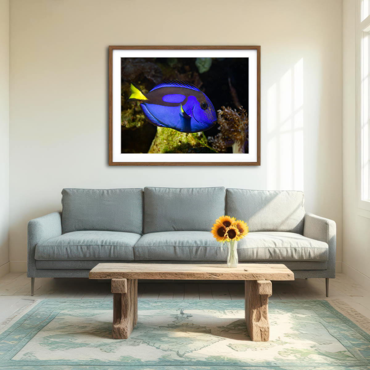 AUTO-MOCKUP ROOM | Blue Tang Wall Art