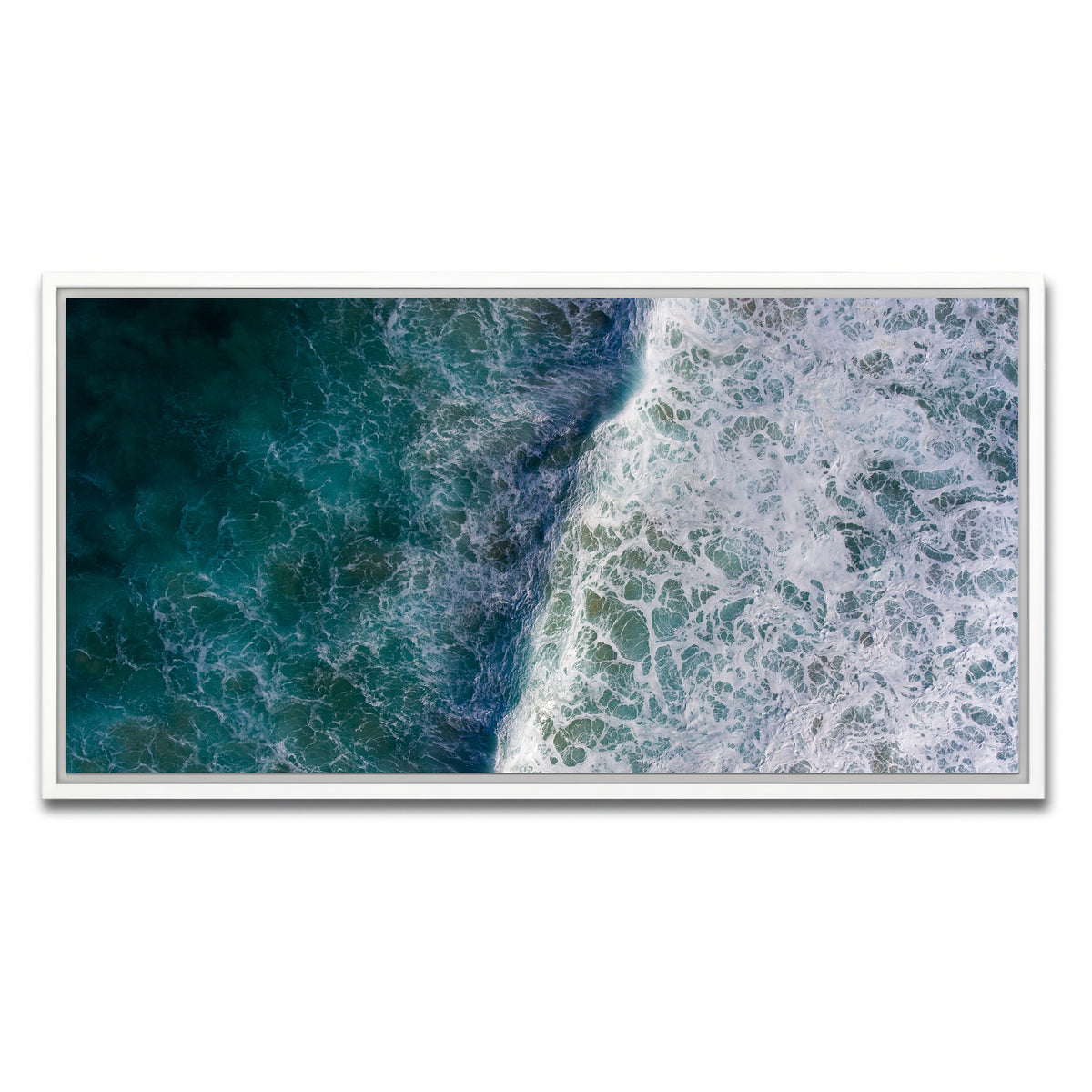 AUTO-MOCKUP WHITE | Blue Wave | 1 Piece | White Framed Canvas | group=2x1