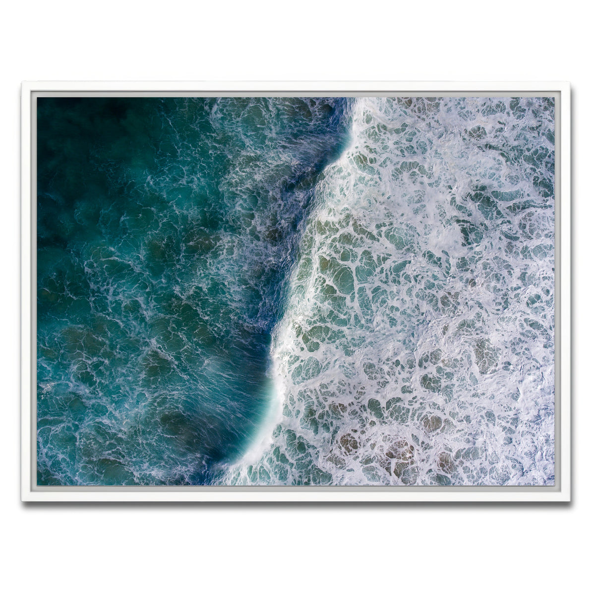 AUTO-MOCKUP WHITE | Blue Wave | 1 Piece | White Framed Canvas | group=4x3