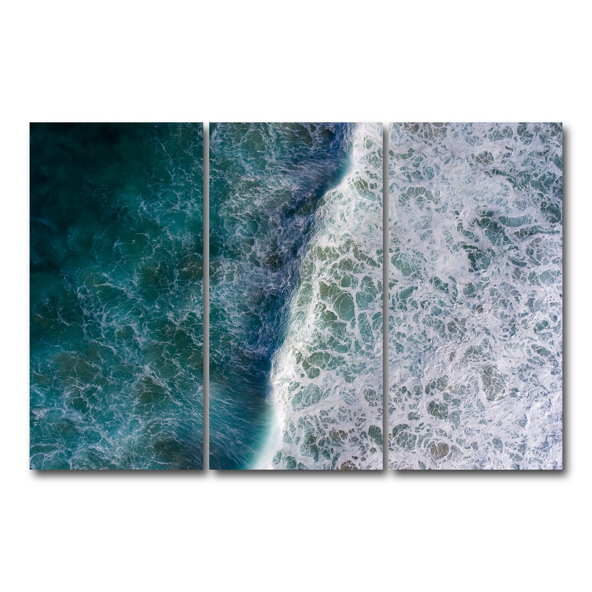 AUTO-MOCKUP WHITE | Blue Wave | 3 Piece | Gallery Wrap Canvas | group=12x24