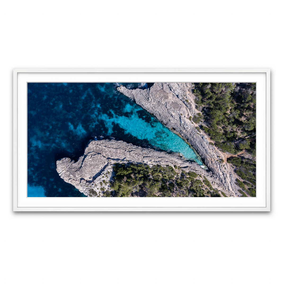Framed Print 2x1 White