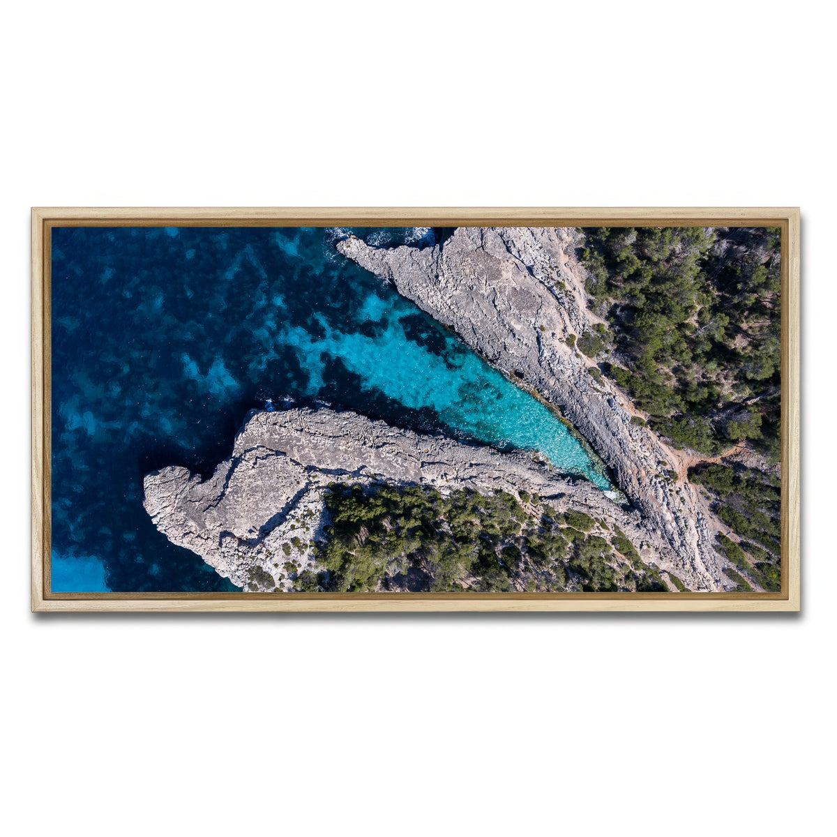 AUTO-MOCKUP WHITE | Blue and Green | 1 Piece | Natural Framed Canvas | group=2x1