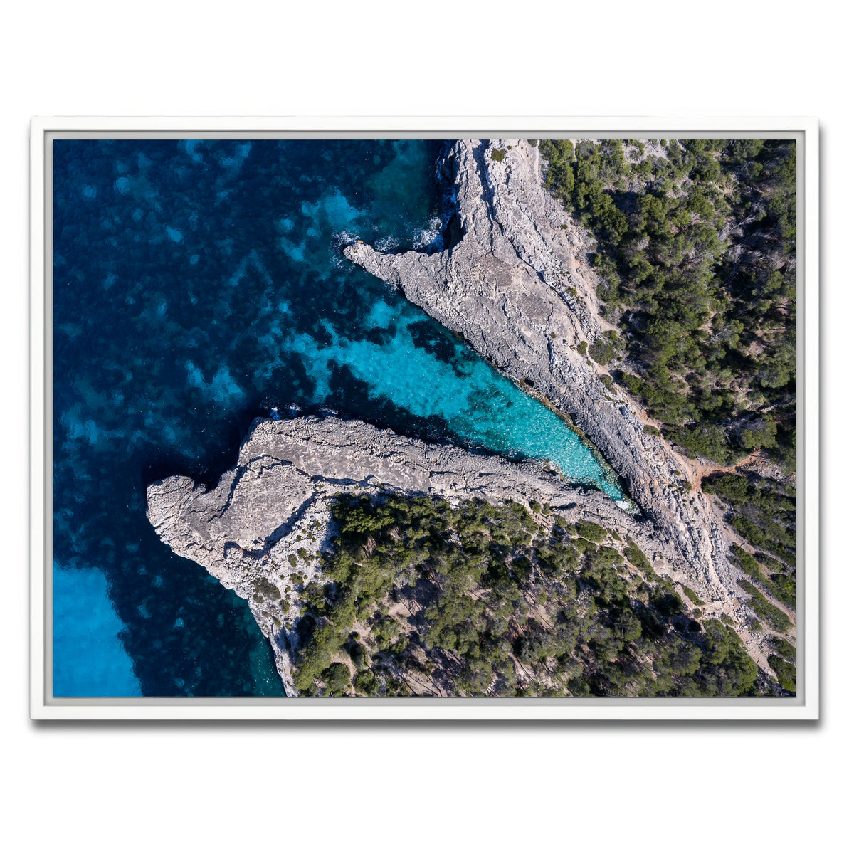 AUTO-MOCKUP WHITE | Blue and Green | 1 Piece | White Framed Canvas | group=4x3