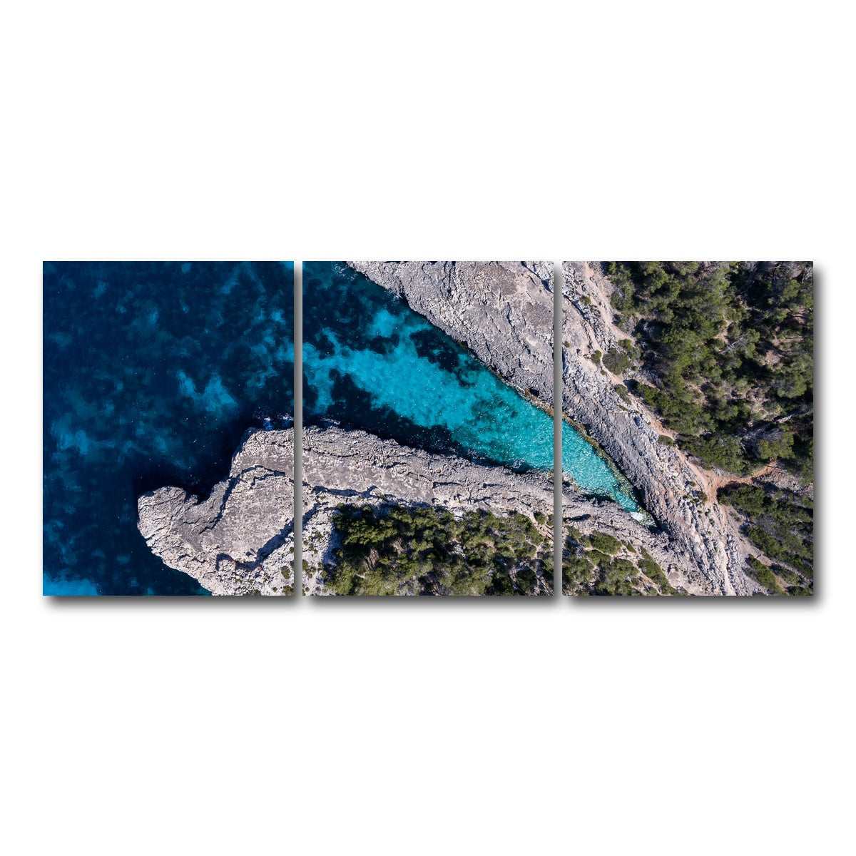 AUTO-MOCKUP WHITE | Blue and Green | 3 Piece | Gallery Wrap Canvas | group=18x24