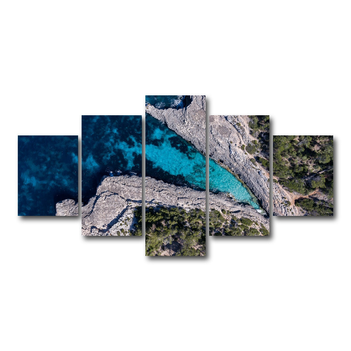 AUTO-MOCKUP WHITE | Blue and Green | 5 Piece | Gallery Wrap Canvas | group=5_short