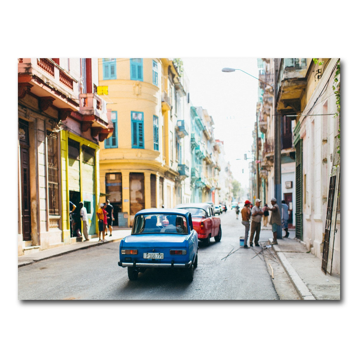 AUTO-MOCKUP WHITE | Blue car in Cuba | 1 Piece | Gallery Wrap Canvas | group=4x3