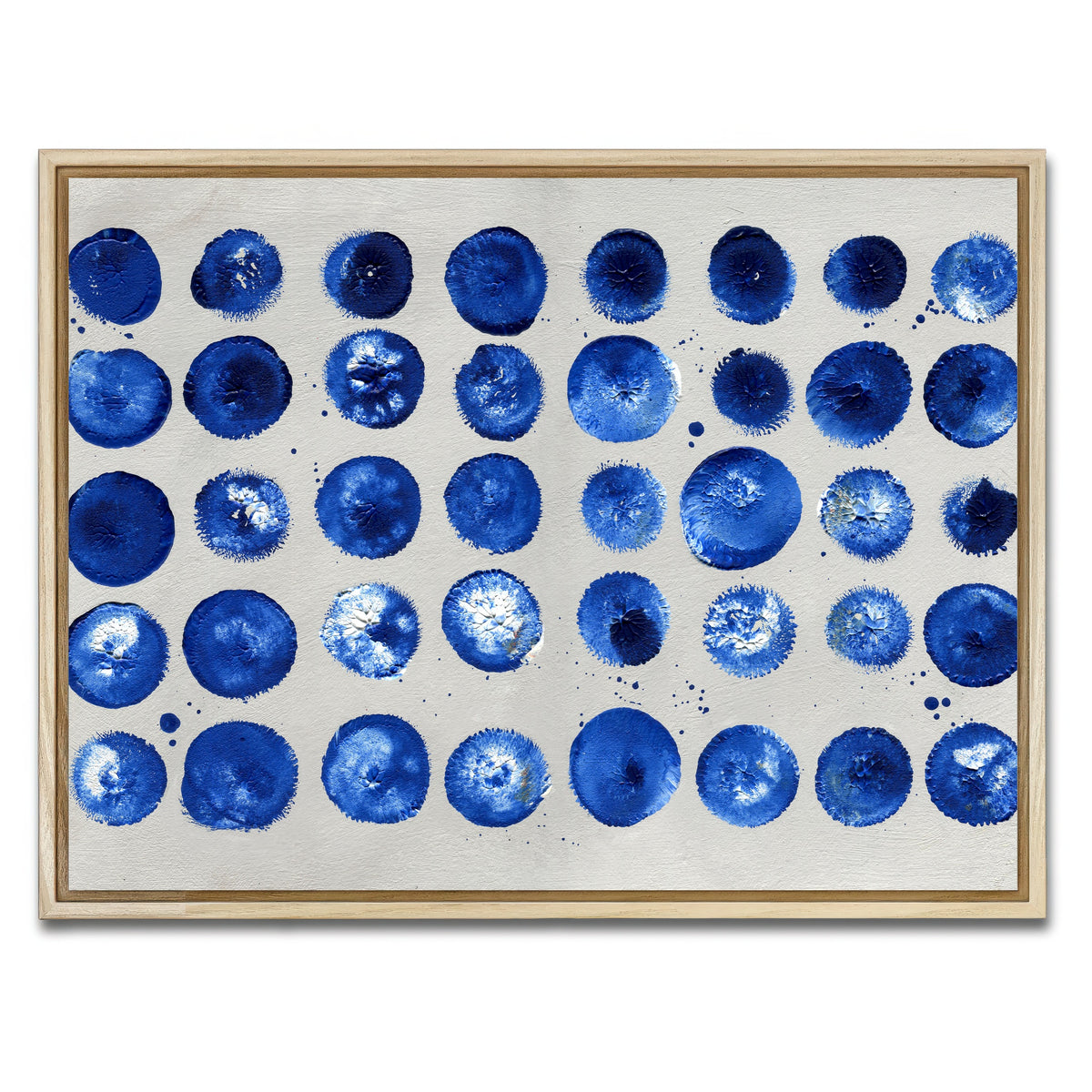 AUTO-MOCKUP WHITE | Blue circles | 1 Piece | Natural Framed Canvas | group=4x3