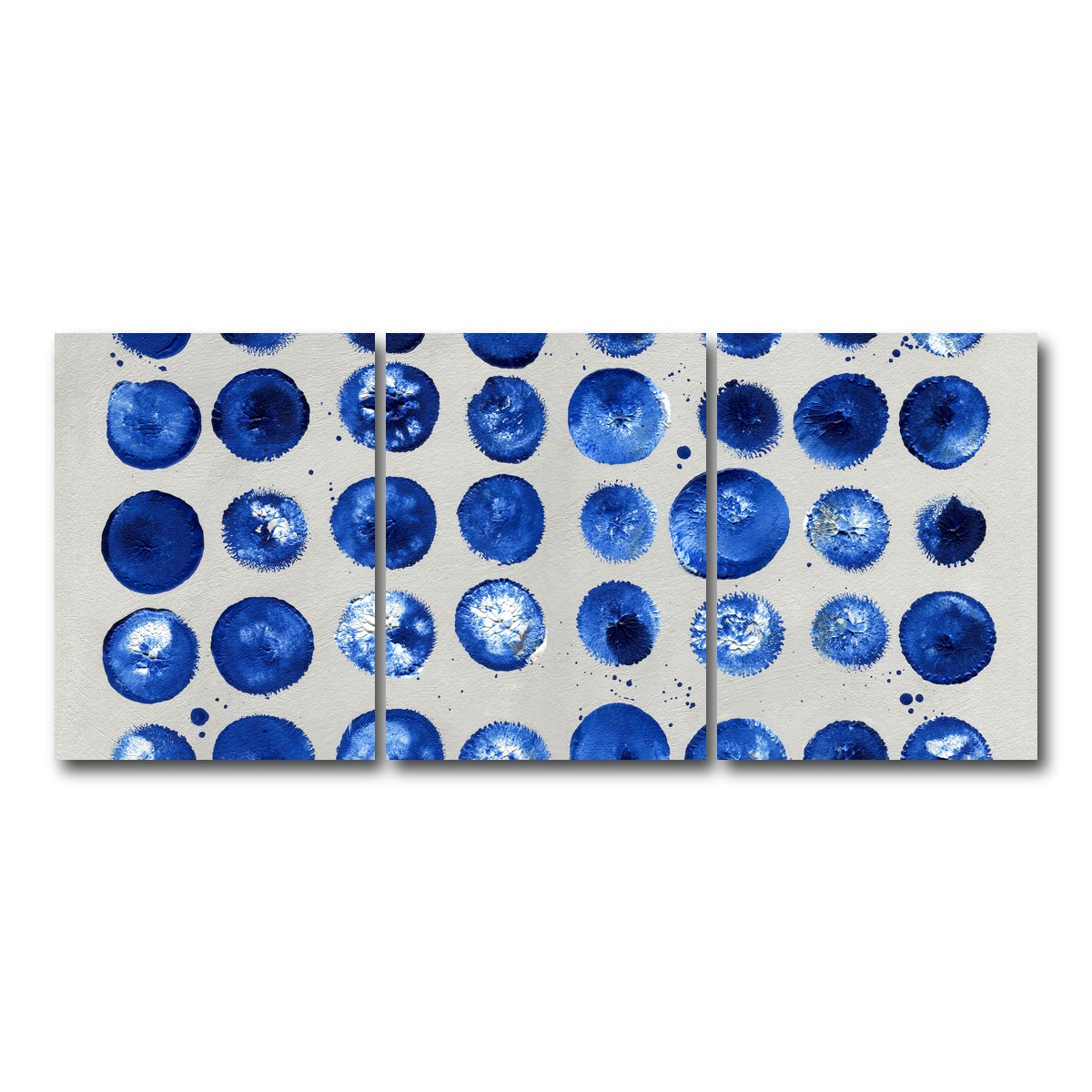 AUTO-MOCKUP WHITE | Blue circles | 3 Piece | Gallery Wrap Canvas | group=18x24