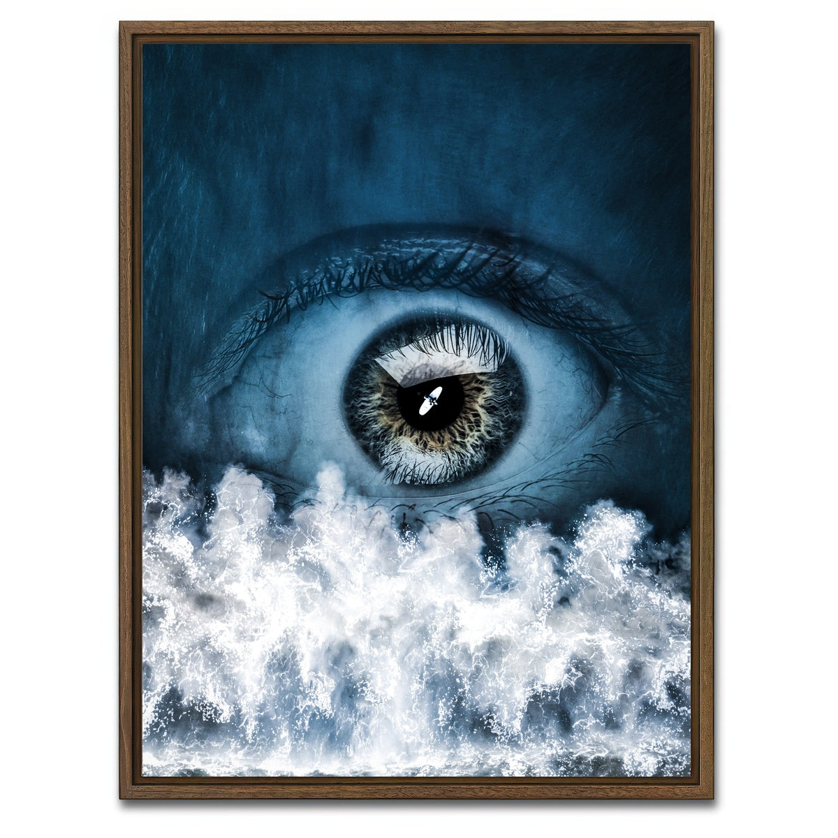 AUTO-MOCKUP WHITE | Blue eye | 1 Piece | Walnut Framed Canvas | group=3x4