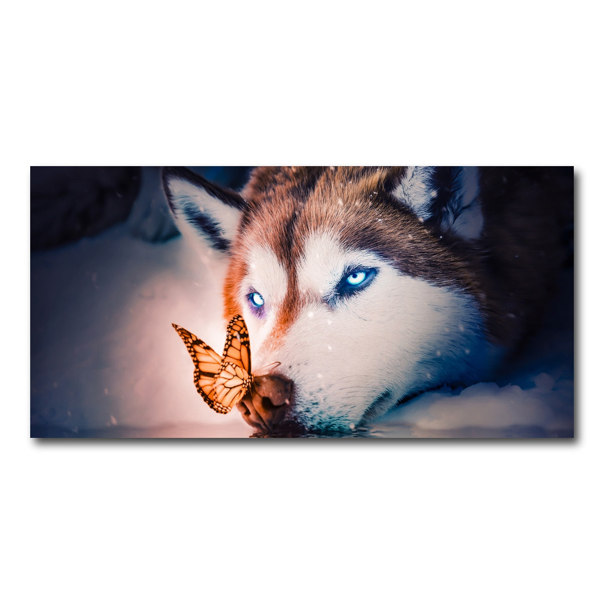 AUTO-MOCKUP WHITE | Blue eyes wolf | 1 Piece | Gallery Wrap Canvas | group=2x1