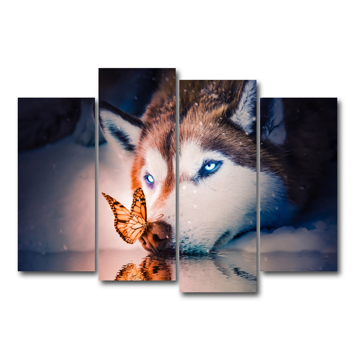 AUTO-MOCKUP WHITE | Blue eyes wolf | 4 Piece | Gallery Wrap Canvas | group=4_normal