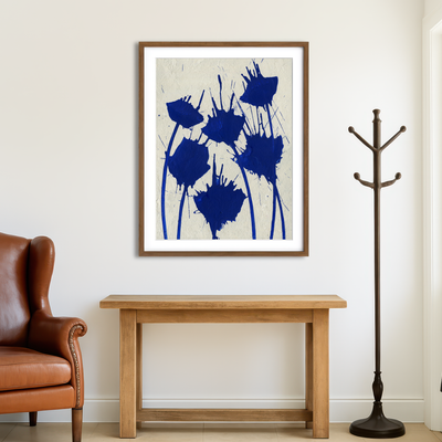AUTO-MOCKUP ROOM | Blue Flowers Wall Art