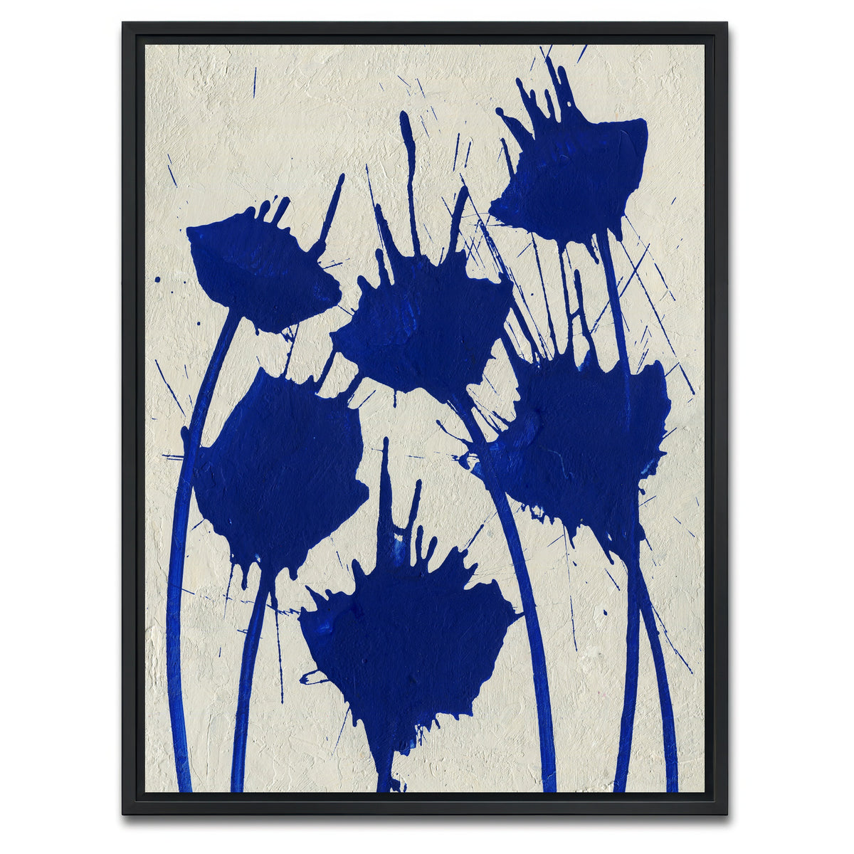 AUTO-MOCKUP WHITE | Blue flowers | 1 Piece | Black Framed Canvas | group=3x4