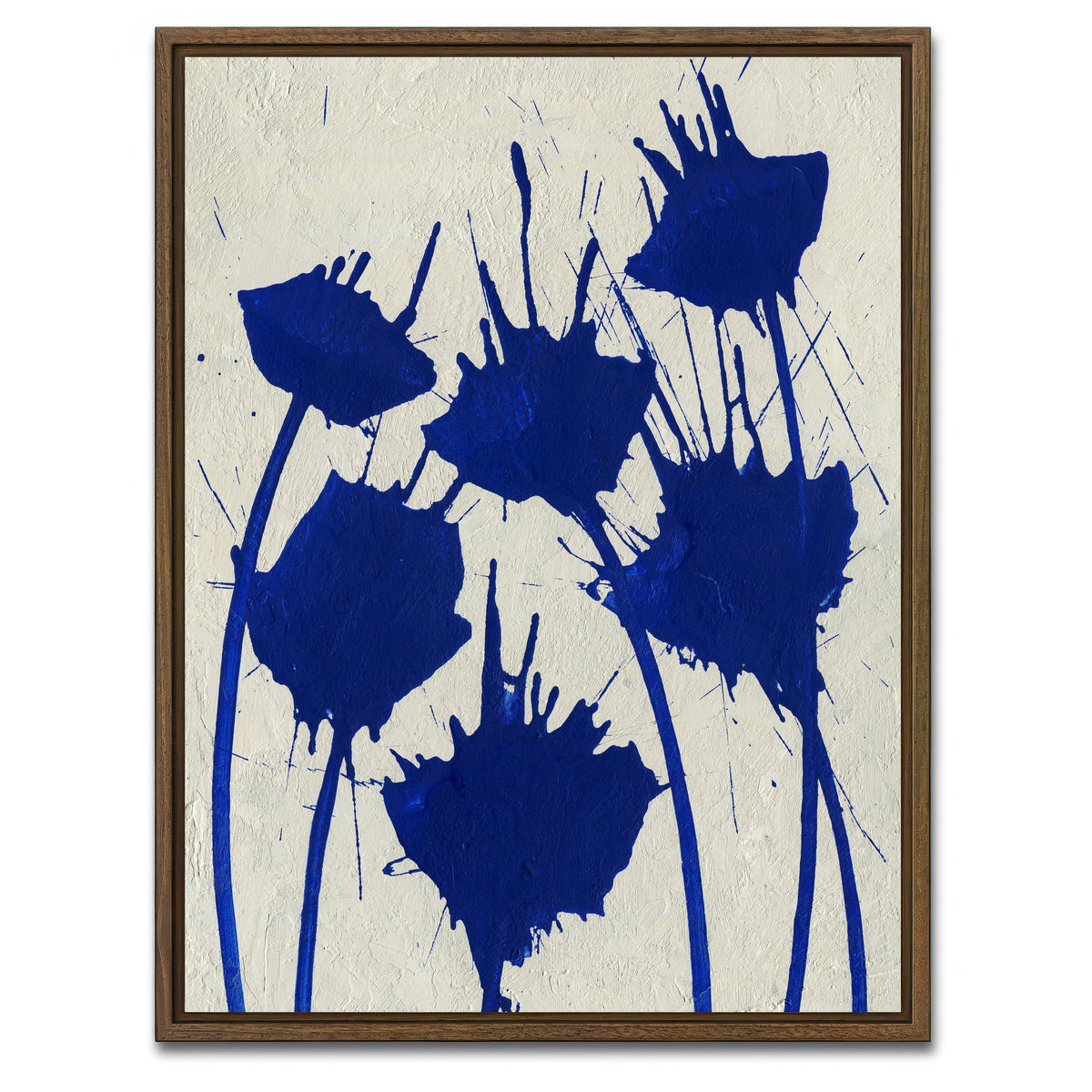 AUTO-MOCKUP WHITE | Blue flowers | 1 Piece | Walnut Framed Canvas | group=3x4