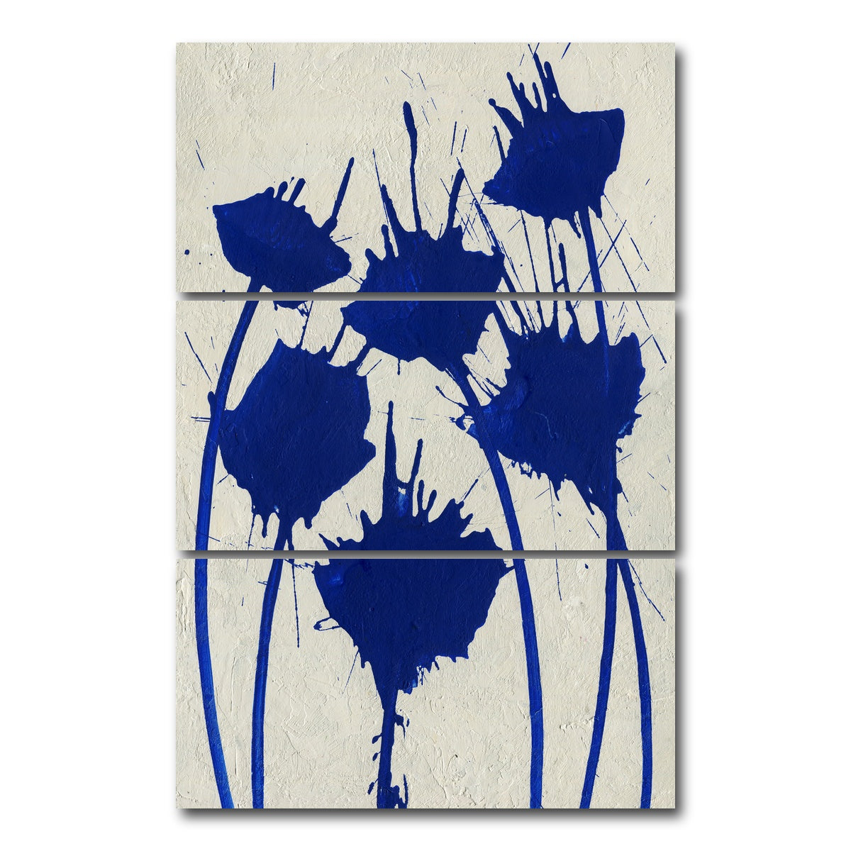 AUTO-MOCKUP WHITE | Blue flowers | 3 Piece | Gallery Wrap Canvas | group=12x24_stacked