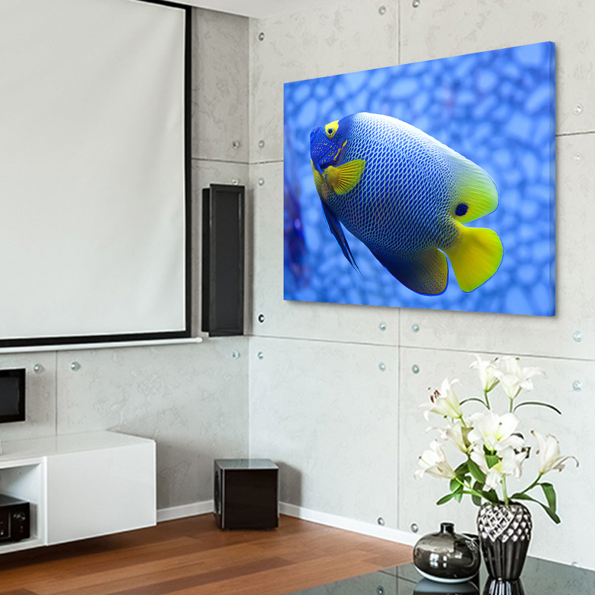 Blue and Yellow Tropical Fish Wall Art