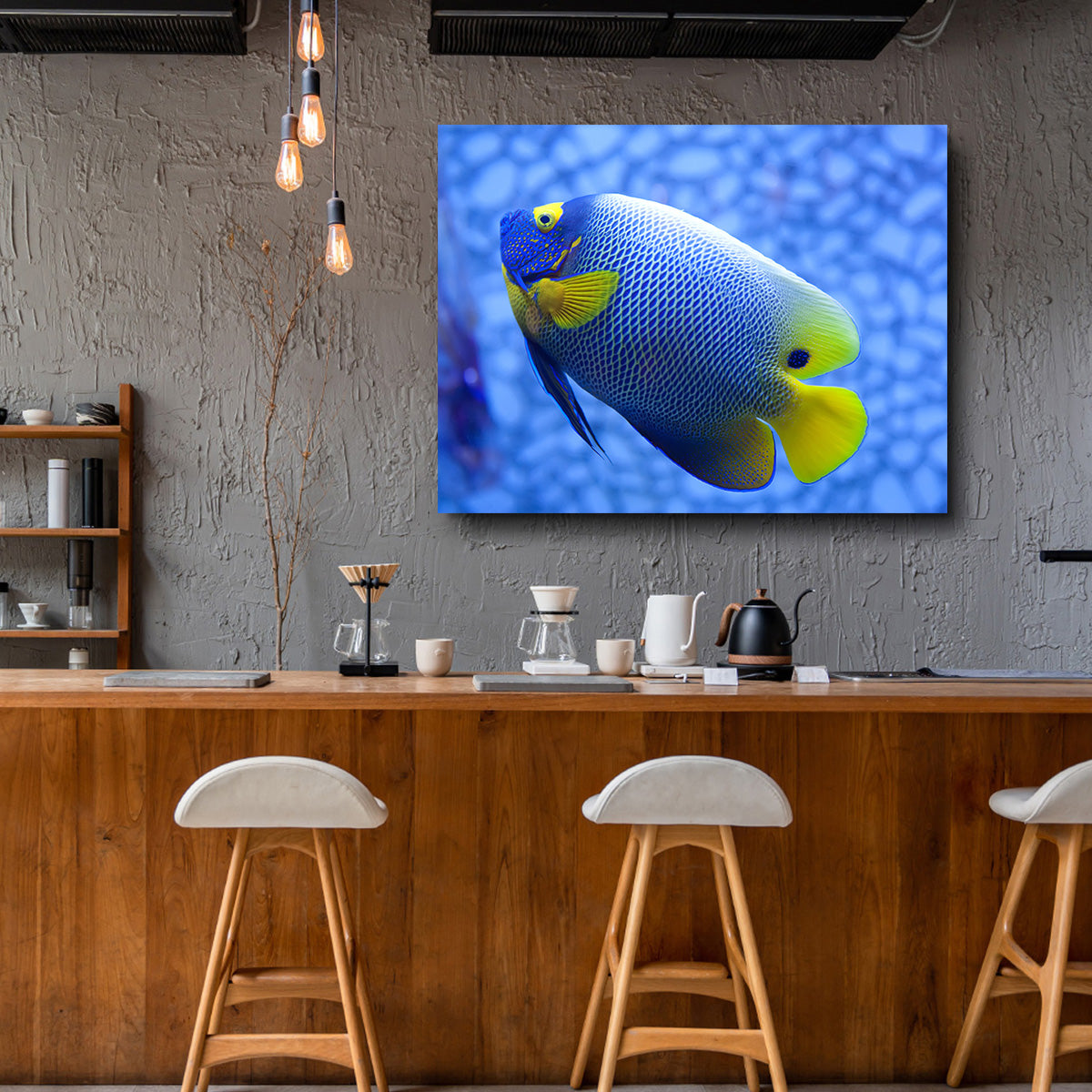Blue and Yellow Tropical Fish Wall Art