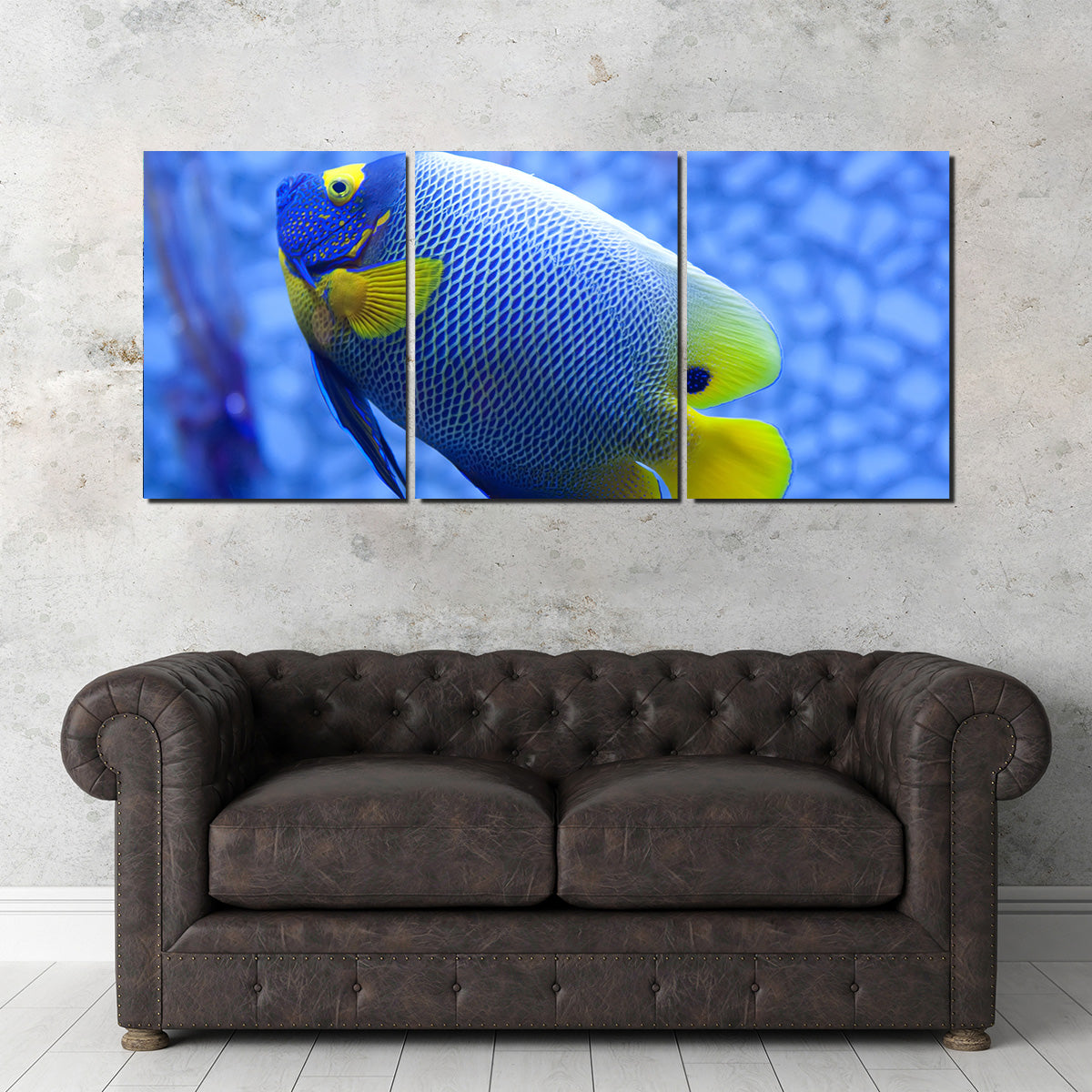 Blue and Yellow Tropical Fish Wall Art