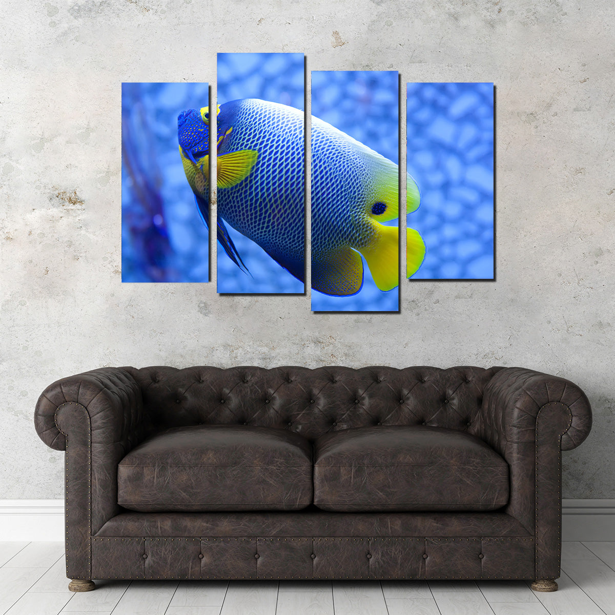 Blue and Yellow Tropical Fish Wall Art