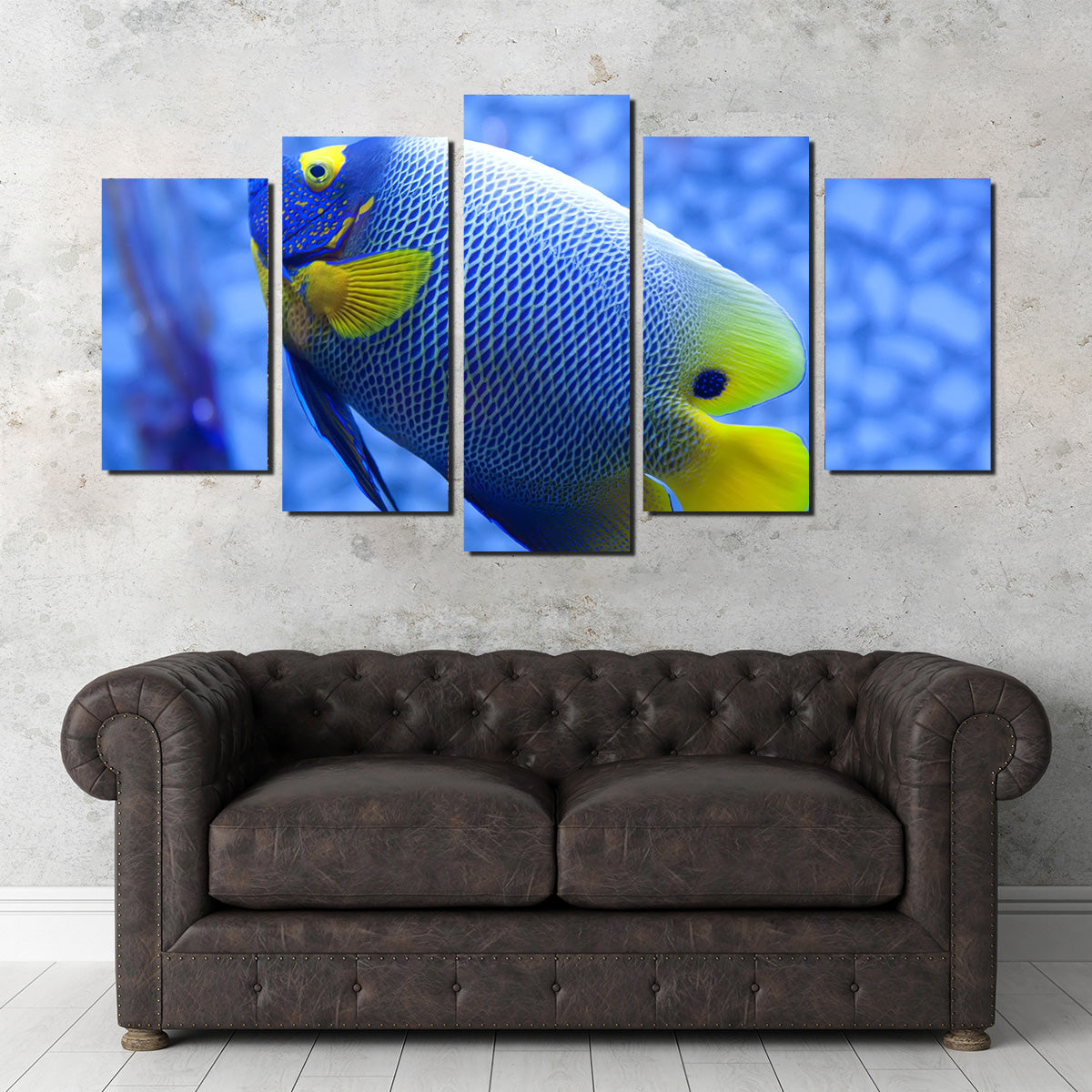 Blue and Yellow Tropical Fish Wall Art