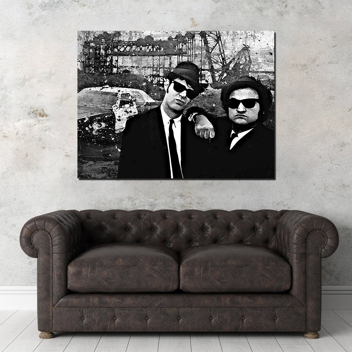 Blues Brothers Grayscale Wall Art