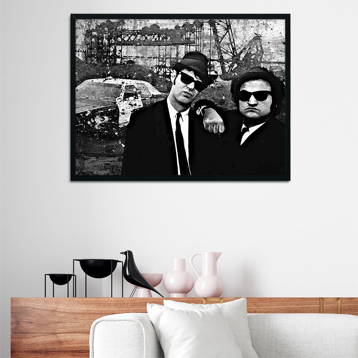 Blues Brothers Grayscale Wall Art