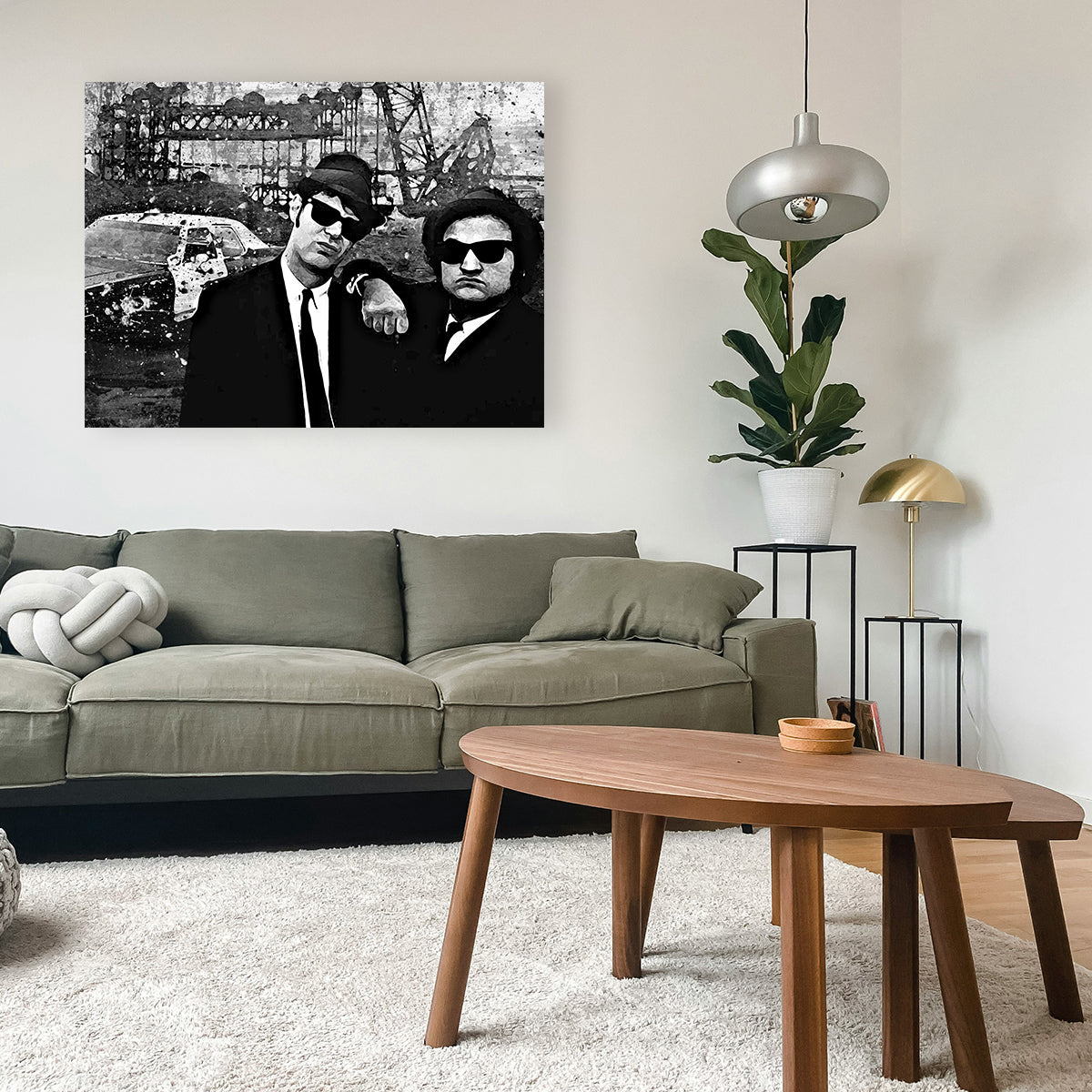 Blues Brothers Grayscale Wall Art