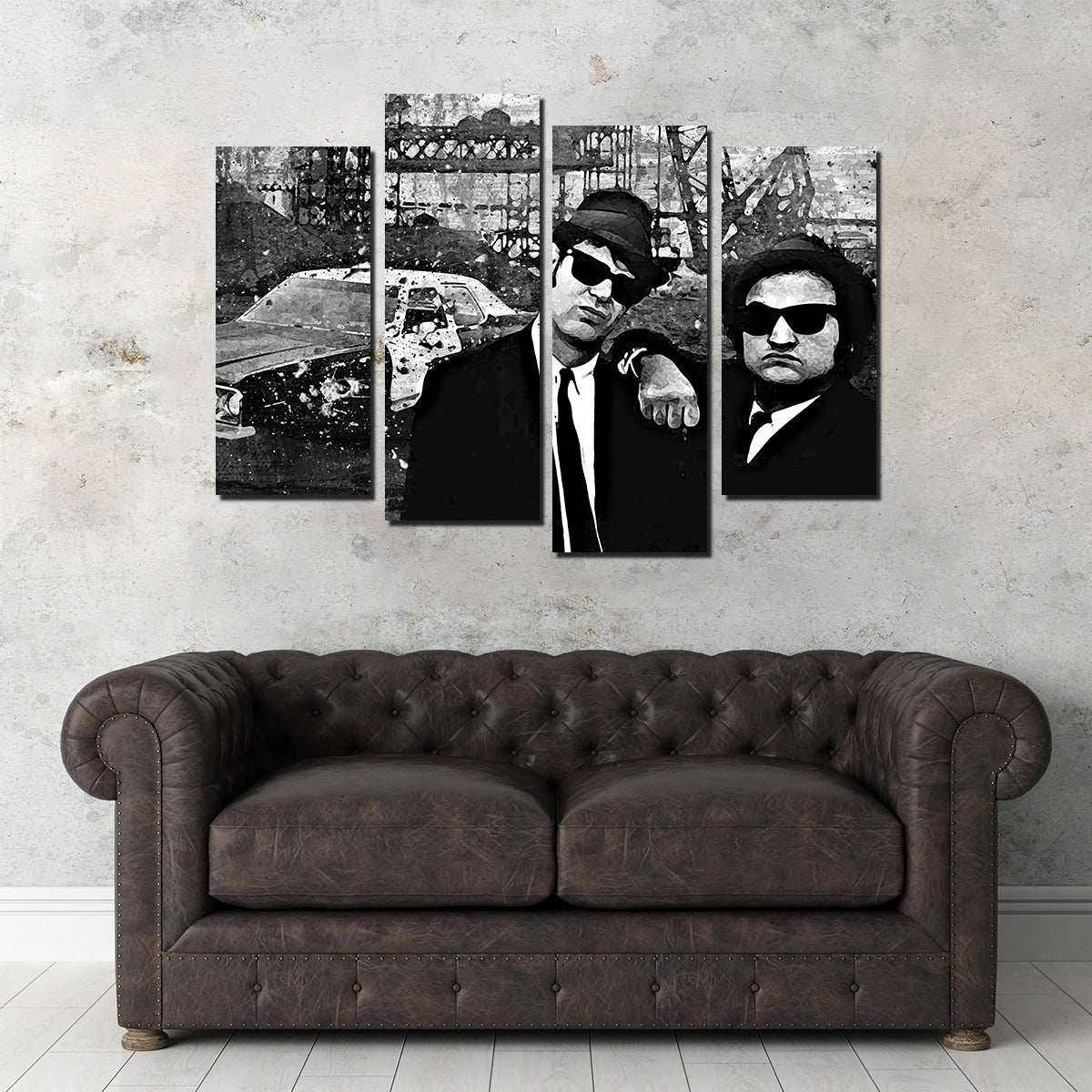 Blues Brothers Grayscale Wall Art