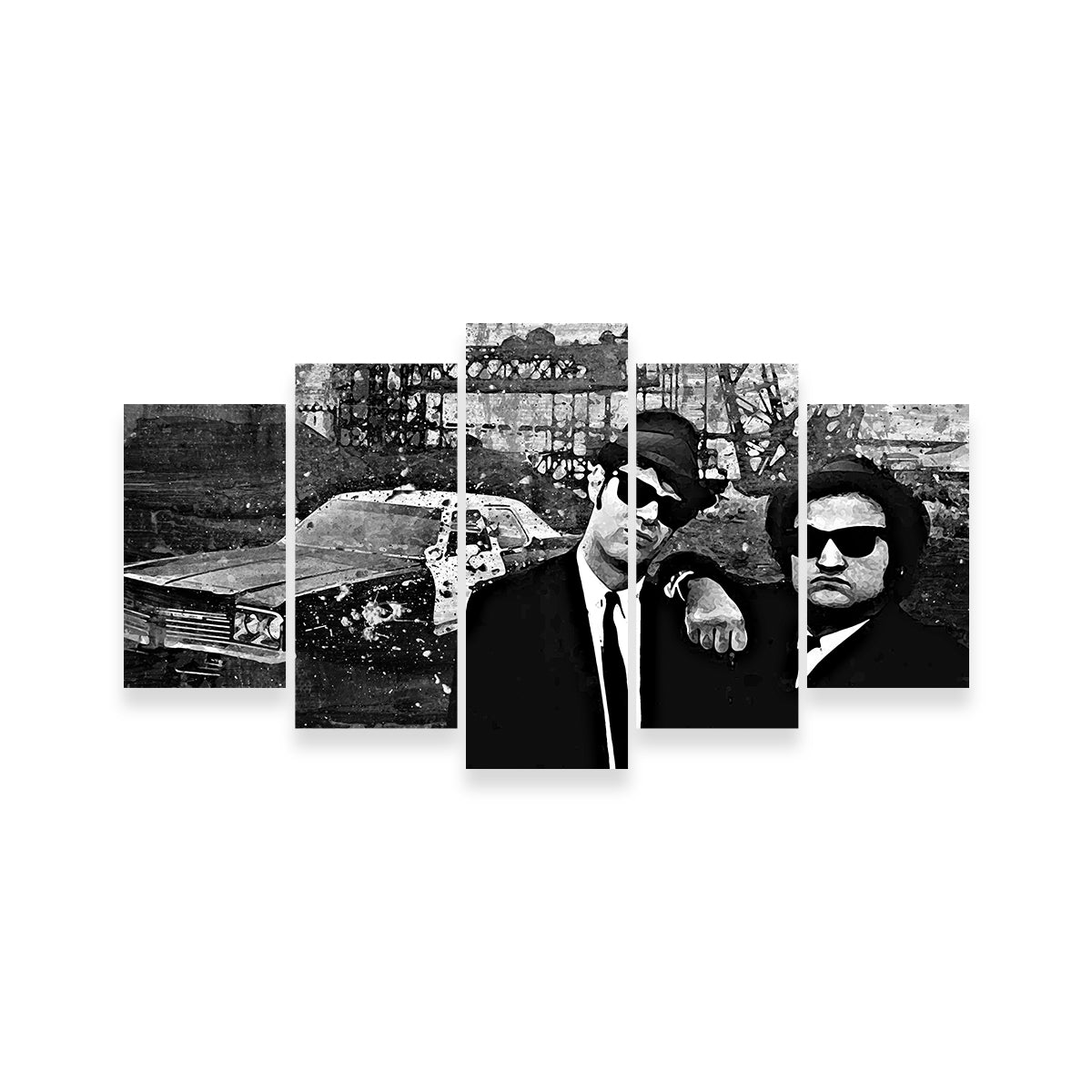 Blues Brothers Grayscale Wall Art