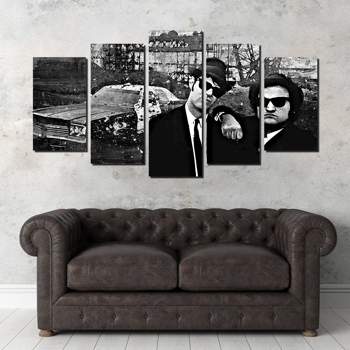 Blues Brothers Grayscale Wall Art