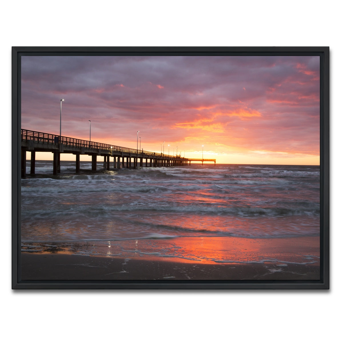 AUTO-MOCKUP WHITE | Bob Hall Pier Corpus Christi | 1 Piece | Black Framed Canvas | group=4x3
