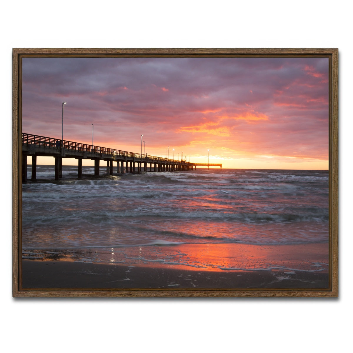 AUTO-MOCKUP WHITE | Bob Hall Pier Corpus Christi | 1 Piece | Walnut Framed Canvas | group=4x3