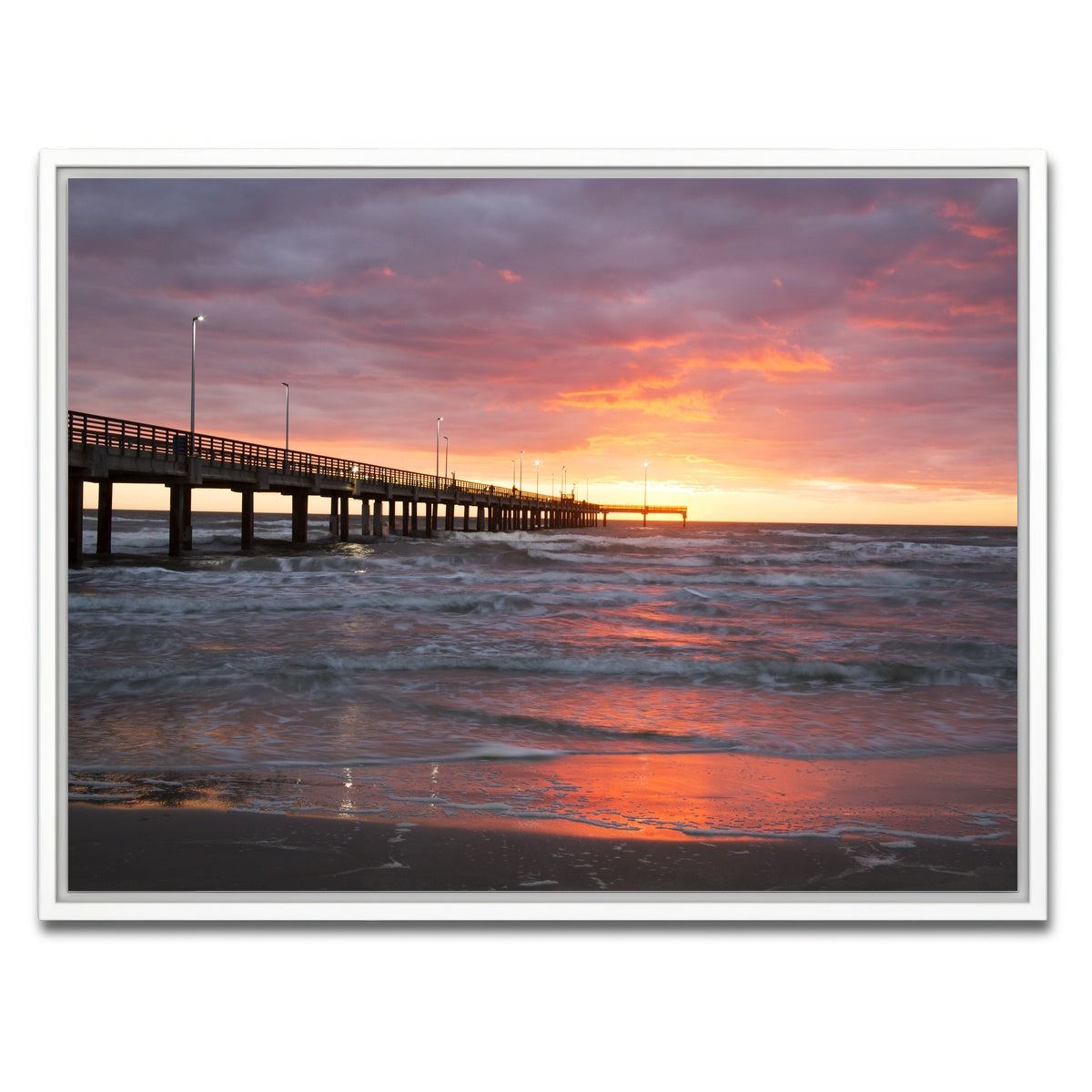 AUTO-MOCKUP WHITE | Bob Hall Pier Corpus Christi | 1 Piece | White Framed Canvas | group=4x3