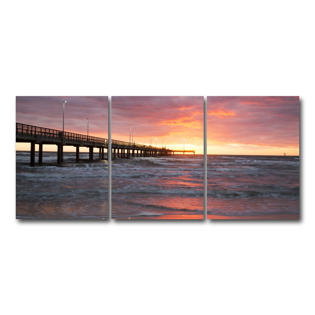 AUTO-MOCKUP WHITE | Bob Hall Pier Corpus Christi | 3 Piece | Gallery Wrap Canvas | group=18x24