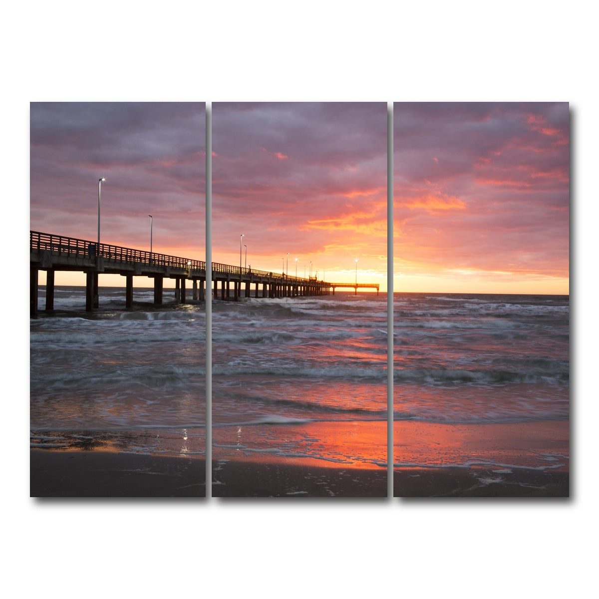 AUTO-MOCKUP WHITE | Bob Hall Pier Corpus Christi | 3 Piece | Gallery Wrap Canvas | group=8x18