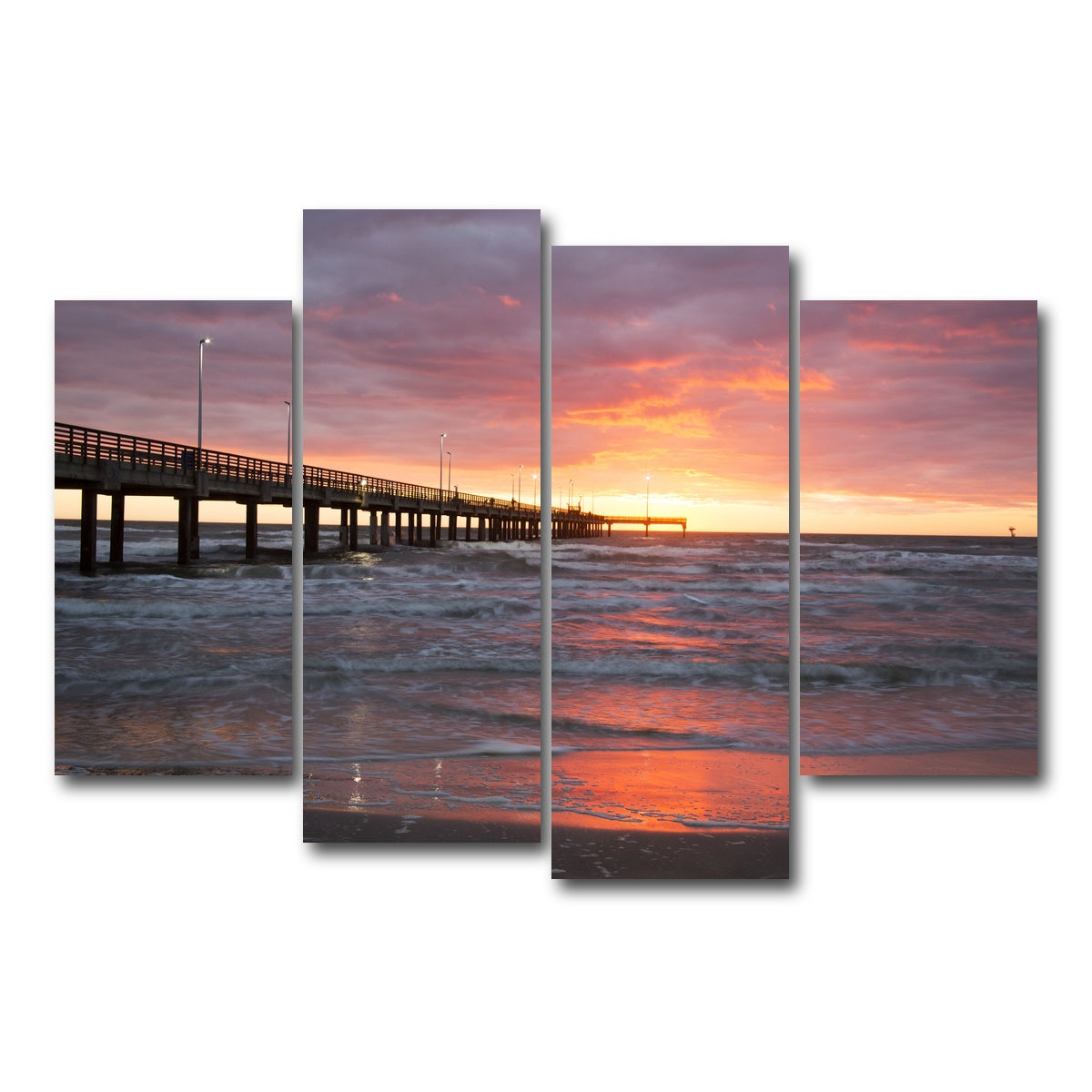 AUTO-MOCKUP WHITE | Bob Hall Pier Corpus Christi | 4 Piece | Gallery Wrap Canvas | group=4_short