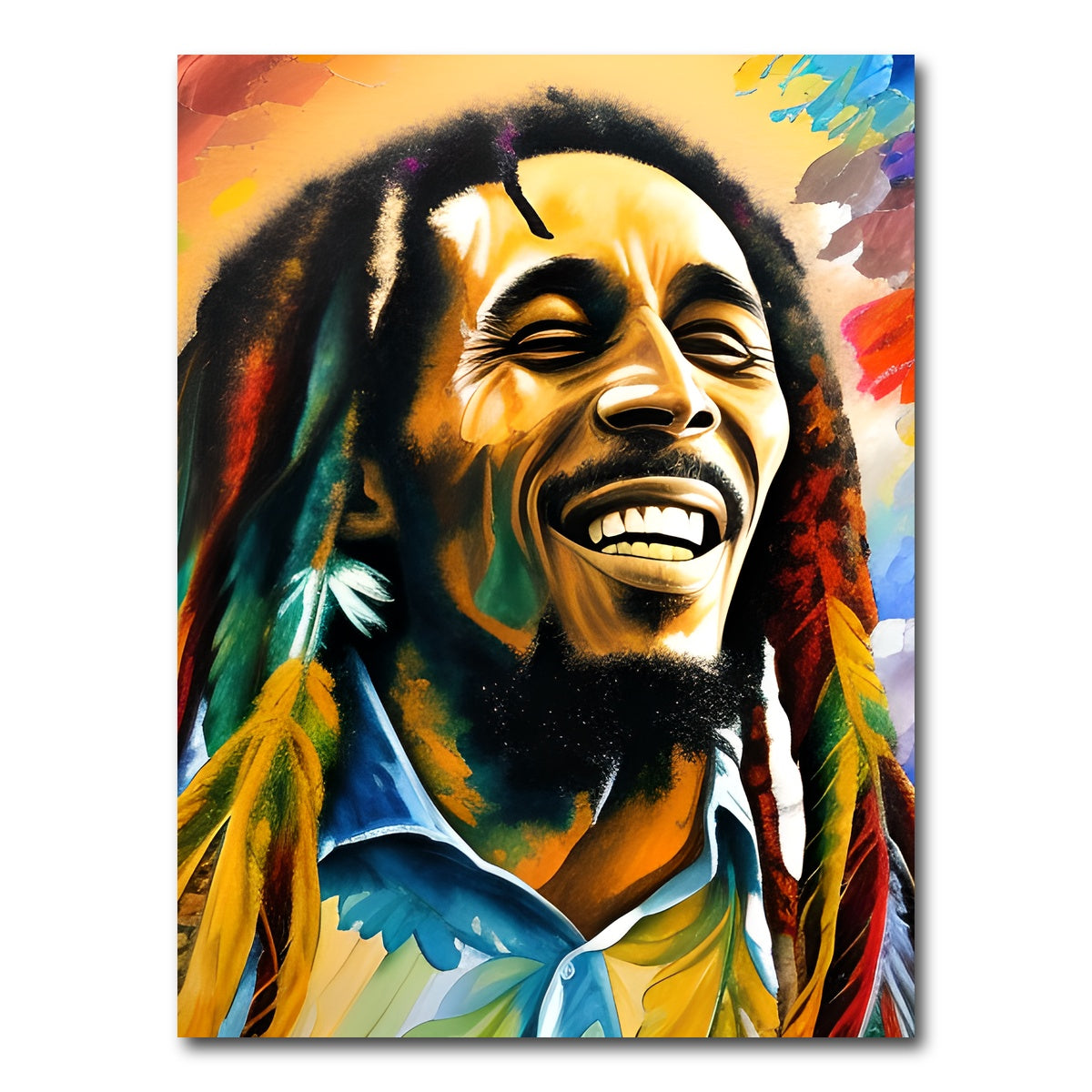 AUTO-MOCKUP WHITE | Bob Marley Colorful | 1 Piece | Gallery Wrap Canvas | group=3x4