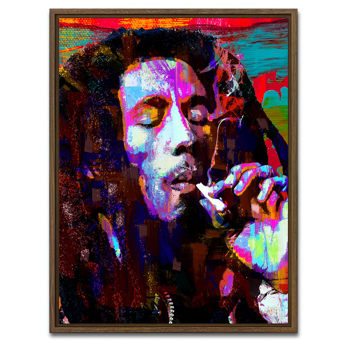 AUTO-MOCKUP WHITE | Bob Marley Joint | 1 Piece | Walnut Framed Canvas | group=3x4