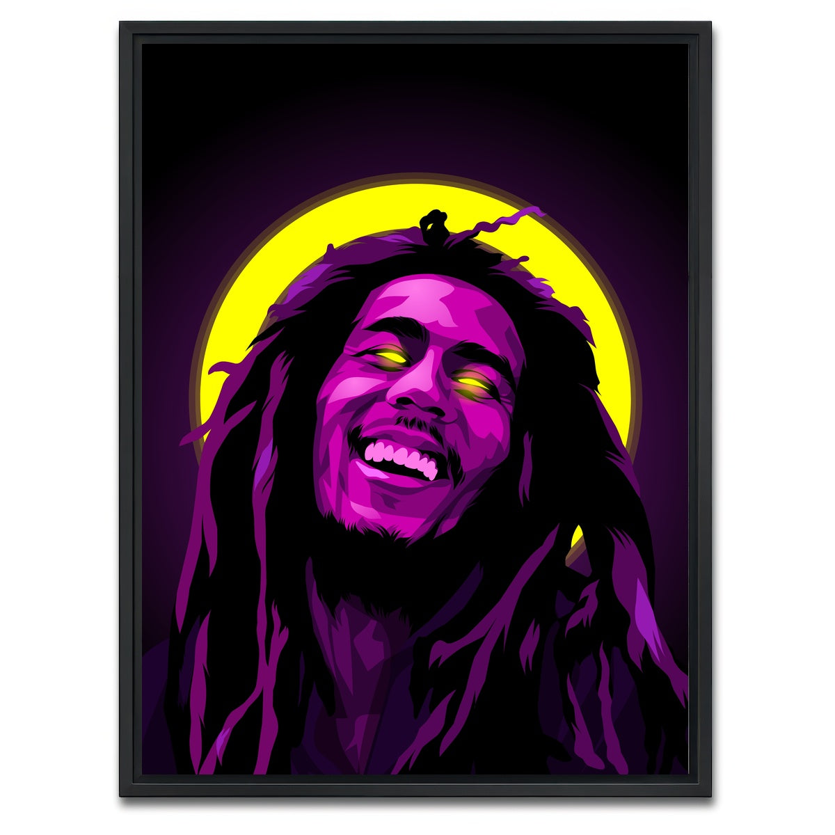 AUTO-MOCKUP WHITE | Bob Marley Purple | 1 Piece | Black Framed Canvas | group=3x4