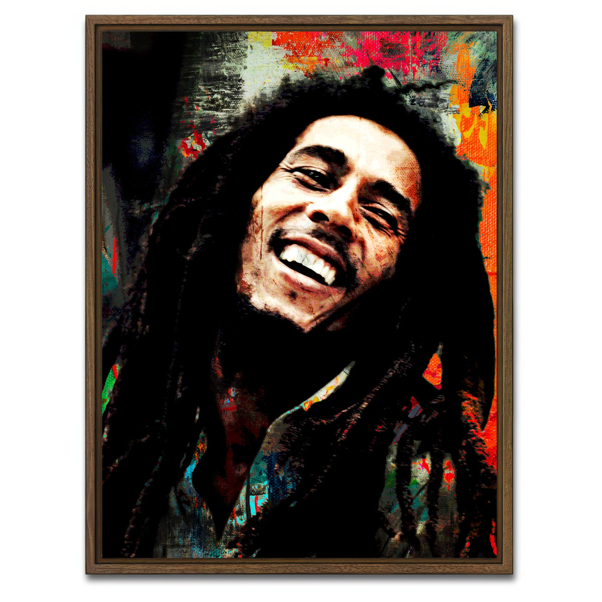 AUTO-MOCKUP WHITE | Bob Marley | 1 Piece | Walnut Framed Canvas | group=3x4