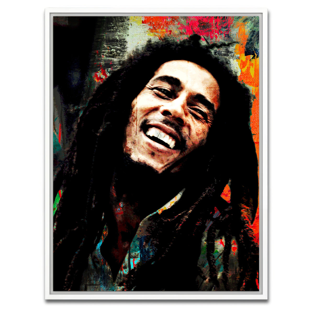AUTO-MOCKUP WHITE | Bob Marley | 1 Piece | White Framed Canvas | group=3x4